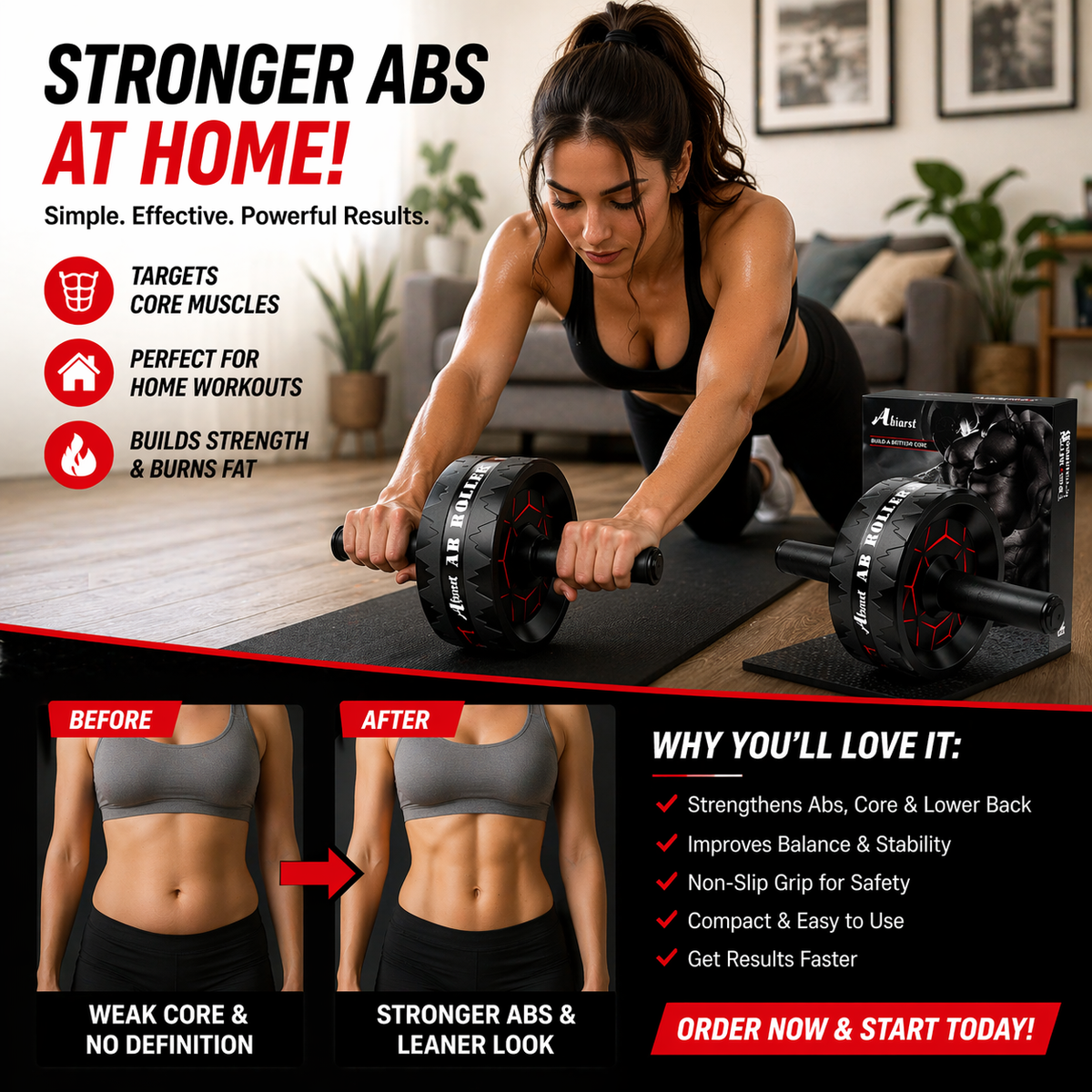 Ab Roller Wheel (Build Strong Abs at Home