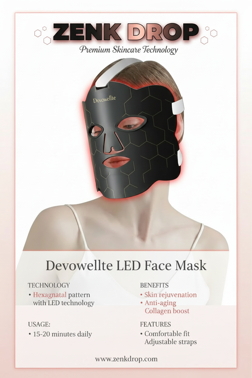 Red Light Therapy for Face660nm & 850nm Combination Band LED Face Light Therapy Soft Light Therapy Face at Home