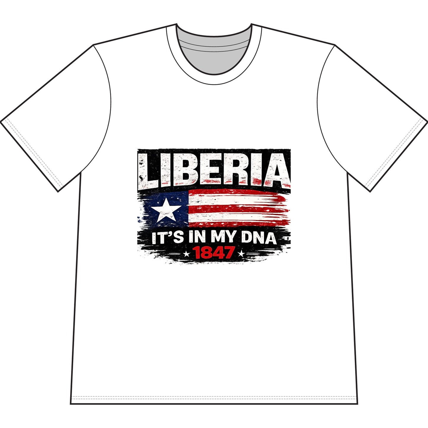 Liberia It's In My DNA T-Shirt — Patriotic Liberian Flag Tee (1847)