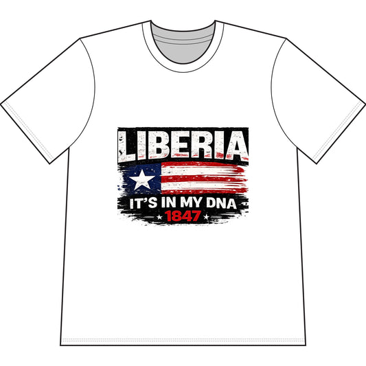Liberia It's In My DNA T-Shirt — Patriotic Liberian Flag Tee (1847)
