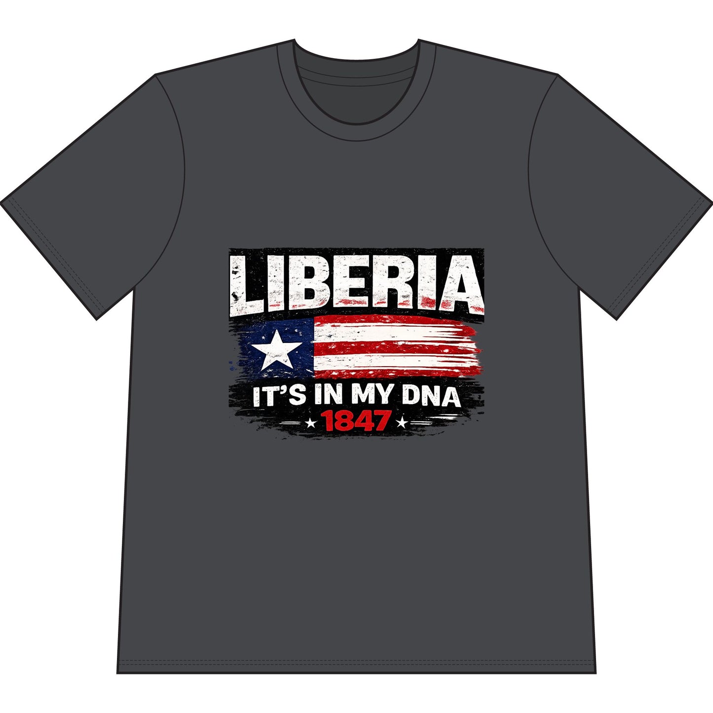 Liberia It's In My DNA T-Shirt — Patriotic Liberian Flag Tee (1847)