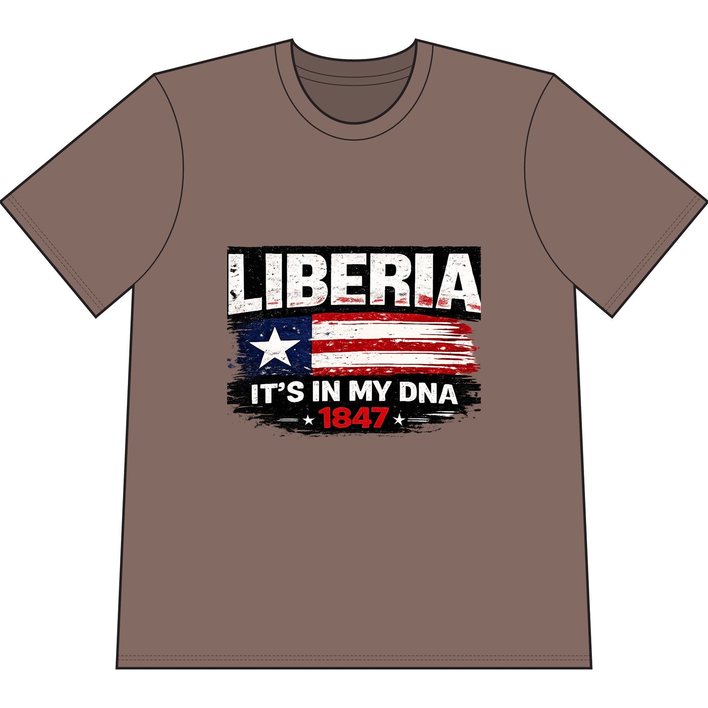 Liberia It's In My DNA T-Shirt — Patriotic Liberian Flag Tee (1847)