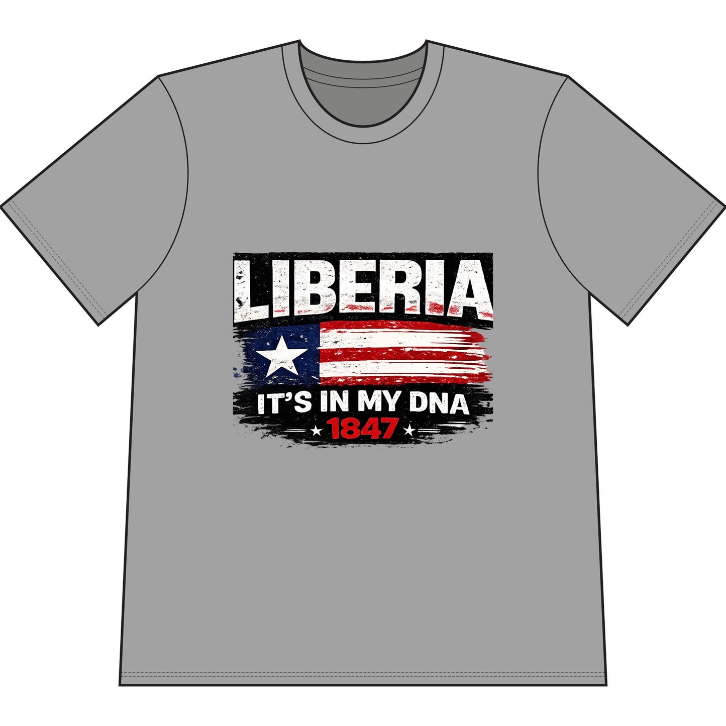 Liberia It's In My DNA T-Shirt — Patriotic Liberian Flag Tee (1847)