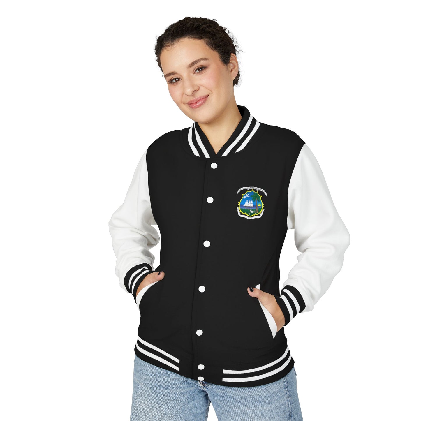 Liberia Letterman Jacket with Crest Logo — Classic Varsity Style Coat