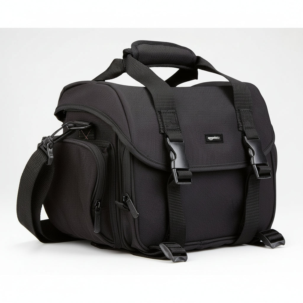 Amazon Basics Large DSLR Gadget Bag Black with Grey Interior