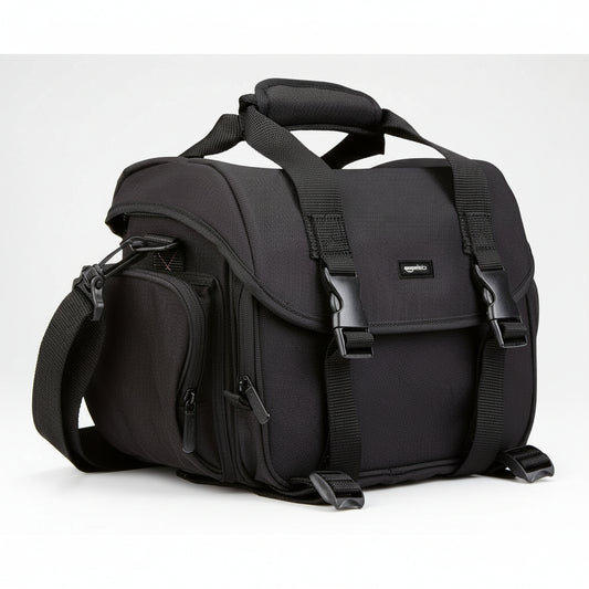 Amazon Basics Large DSLR Gadget Bag Black with Grey Interior