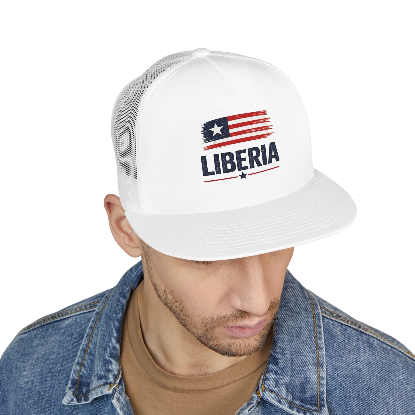 Liberia Flag Trucker Cap — Retro Patriotic Mesh Hat