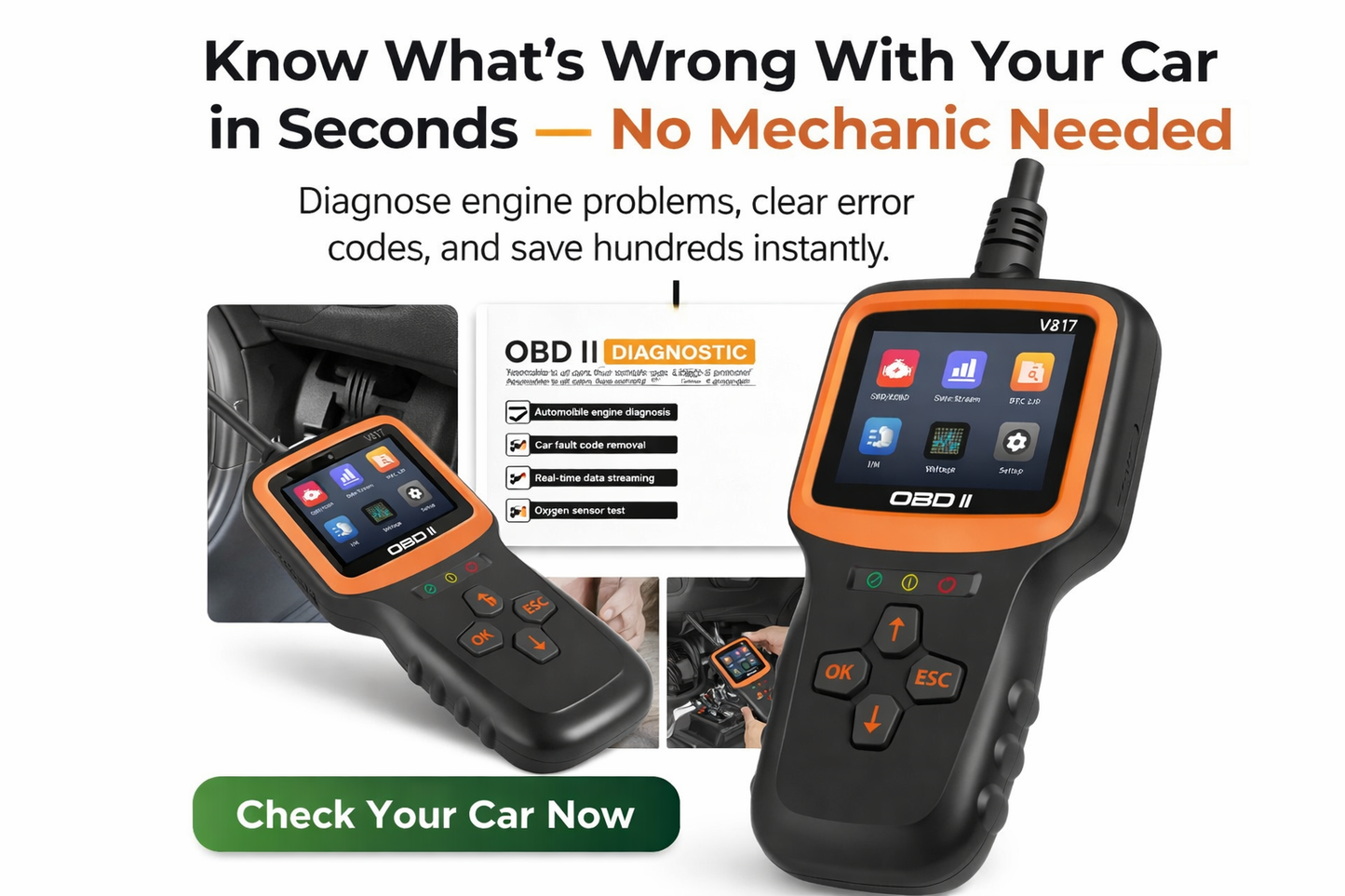 KW850 Vehicle Diagnostic Scanner (One Unit)