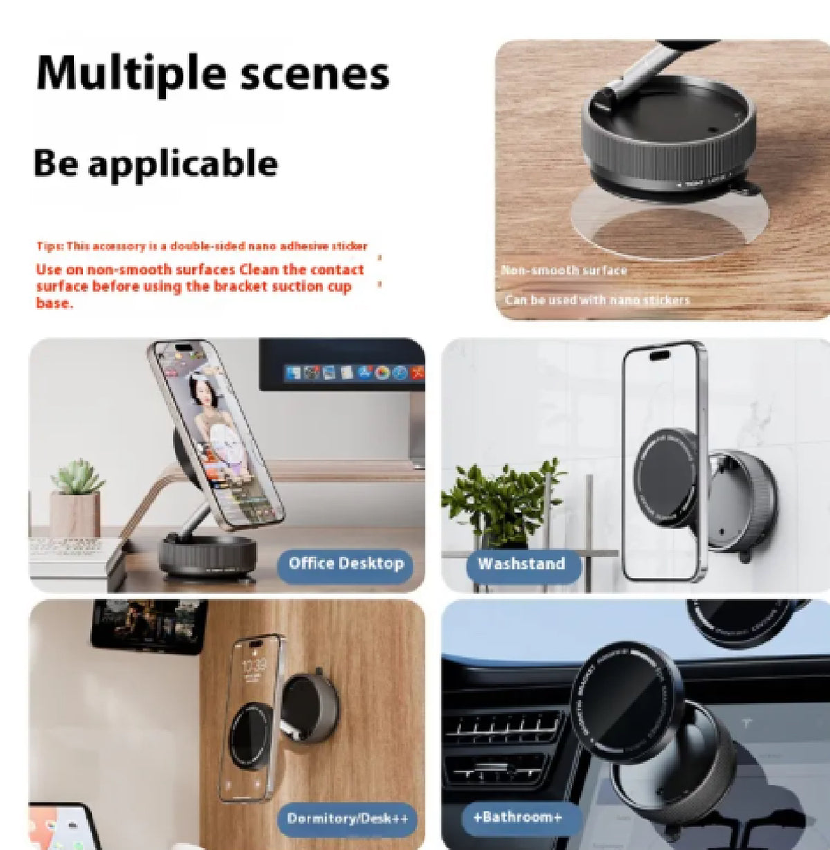 360° Magnetic Vacuum Suction Phone Stand for MagSafe & All Smartphones