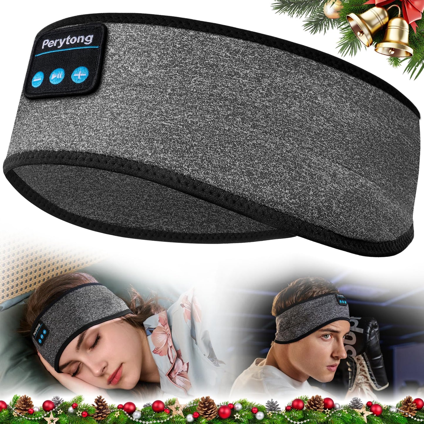 Perytong Sleep Headphones Bluetooth Headband Earphones Wireless Sleeping Headphones Headband for Sleeping Sports Gifts Workout Jogging Yoga Insomnia Air Travel Meditation
